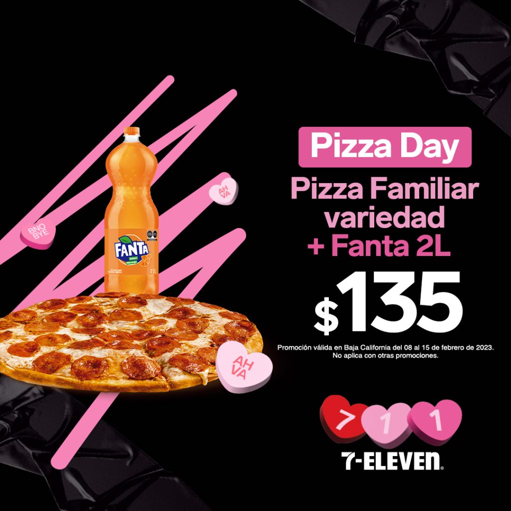 Pizza Day: Pizza Pepperoni + Fanta 2L por $135