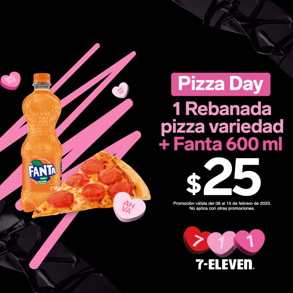 Pizza Day: Rebanada Pizza Pepperoni + Fanta 600 ml por $25
