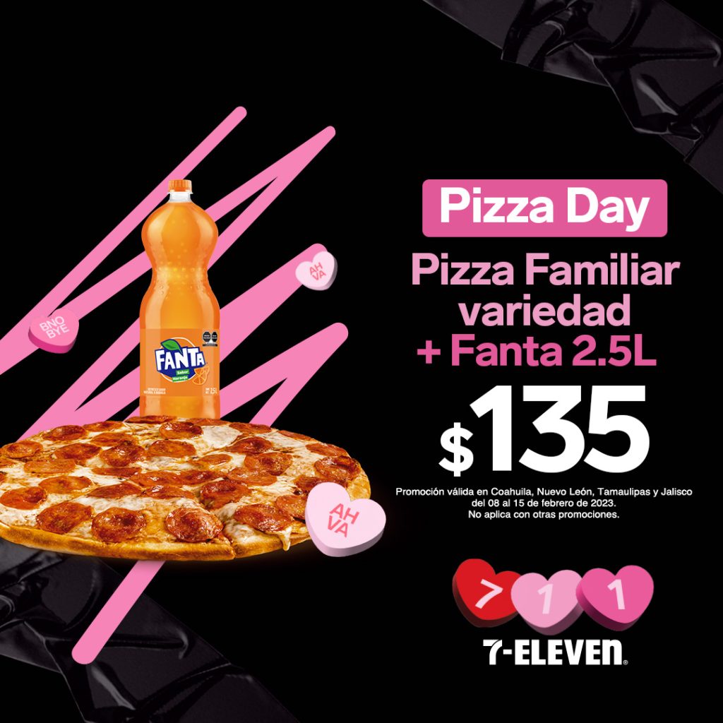Pizza Day: Pizza Pepperoni + Fanta 2.5L por $135