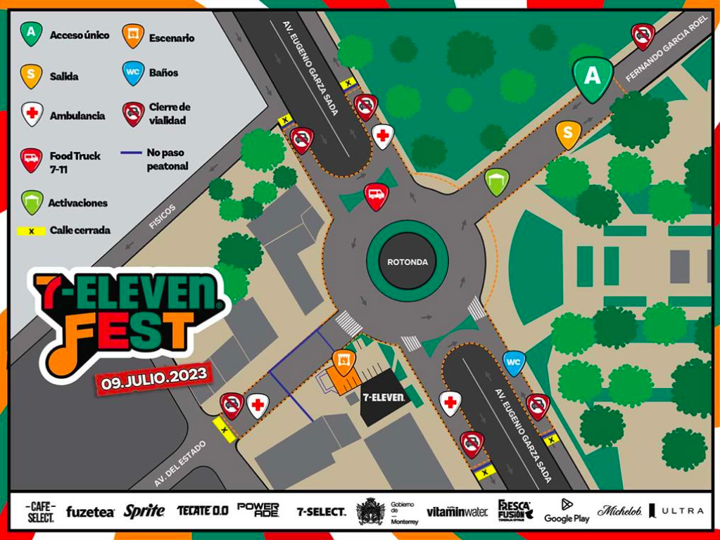 Conoce las áreas que abarcará el 7-Eleven Fest 2023.